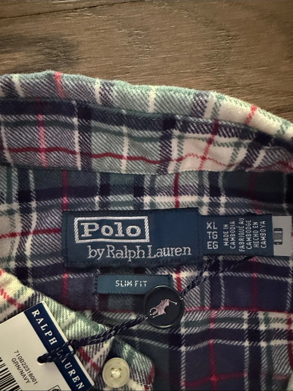 Polo by Ralph Lauren Green and Blue Plaid Button-Down Shirt